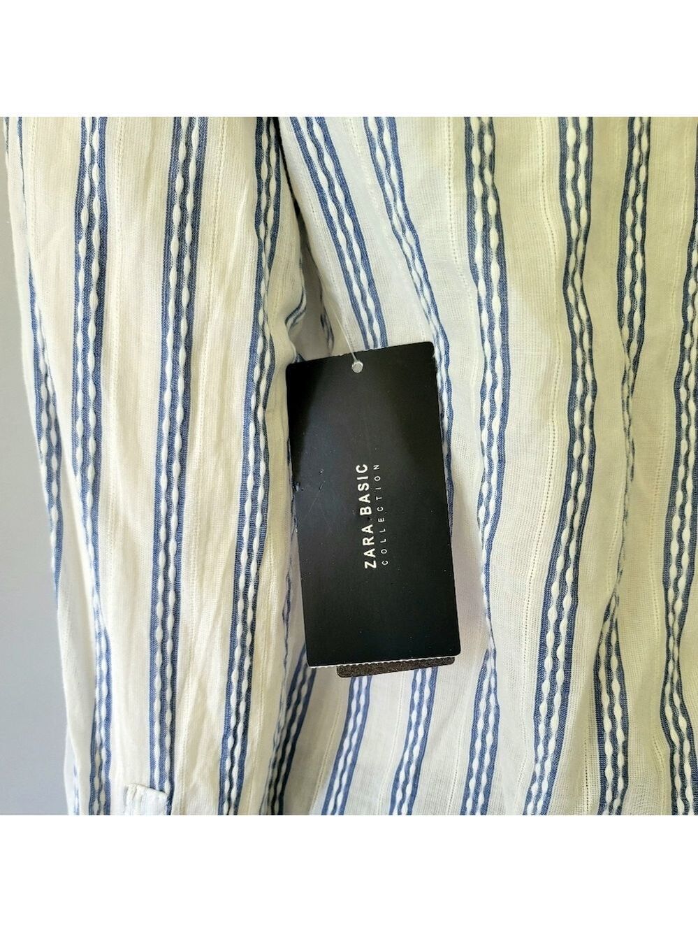 BRAND NEW! Zara Basic Collection Striped Colar Shirt Size XS - Picture 9 of 15
